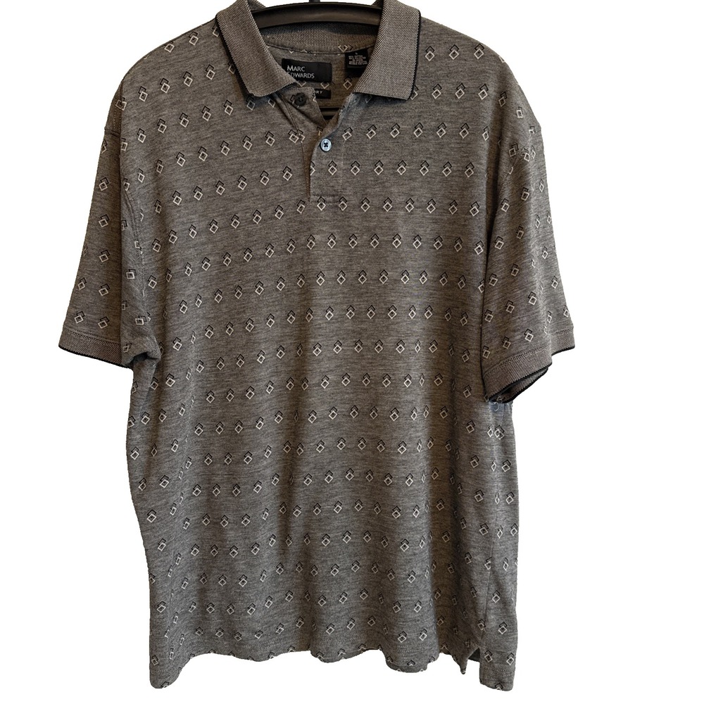 Marc Edwards Mens Polo Short Sleeve Shirt Size Large Golf Activewear Athleisure